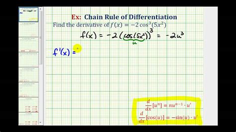 Ex Derivative Using The Chain Rule Twice Trig Function Raised To