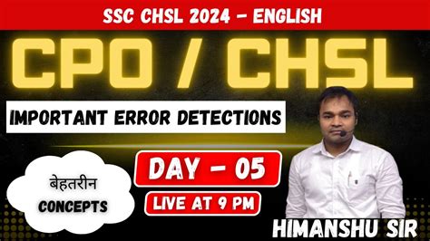 Day 05 Target Ssc Chsl 2024 Practice Top Important Error Detections