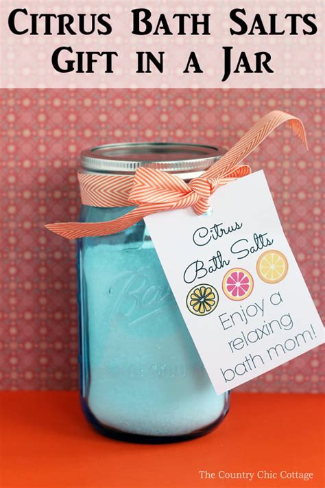 Citrus Bath Salts Gift in a Jar - The Country Chic Cottage