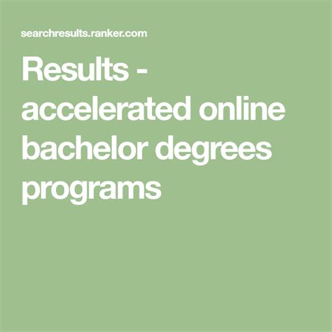 Results Accelerated Online Bachelor Degrees Programs Online Bachelors