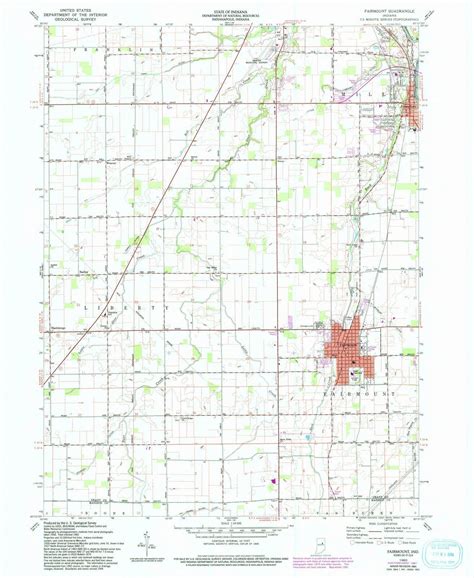 1960 Fairmount, in - Indiana - USGS Topographic Map | Topographic map ...