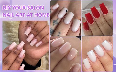 Amazon AddFavor Pcs Jelly Nude Press On Nails Medium Square