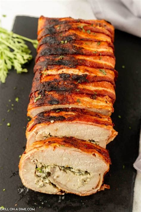 Bacon Wrapped Stuffed Pork Loin Recipe Grillonadime