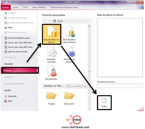 Creación De Una Base De Datos En Access Herramientas Informáticas