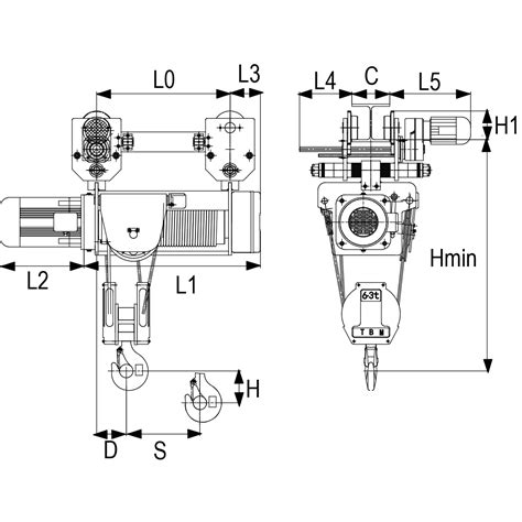 Electric Standard Headroom Traveling Hoist Type Sh Rx Lift Tehno