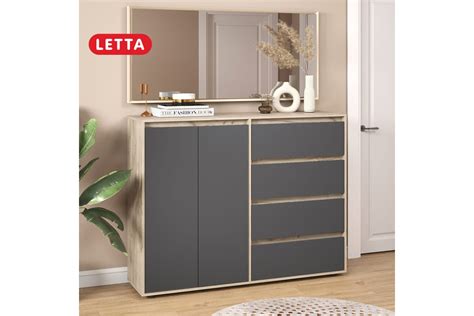 Комод-шкаф Letta City New 4 ящика универсальный Дуб крафт серый/Серый ...