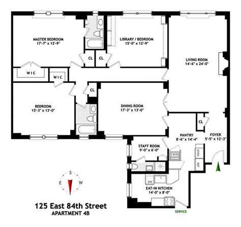 125 East 84th Street 4B New York NY 10028 Sales Floorplans