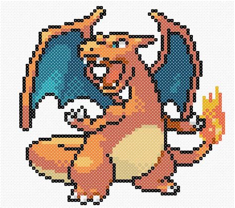 Perler Charizard Pattern By Miquelcreations Pixel Art Pokemon