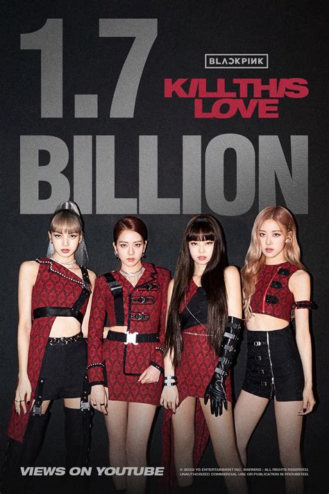 221125 Blackpink ‘kill This Love Mv Hits 17 Billion Views On Youtube Official Poster R