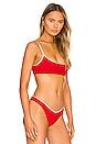 Frankies Bikinis Dallas Jacquard Bikini Top In Flame Revolve