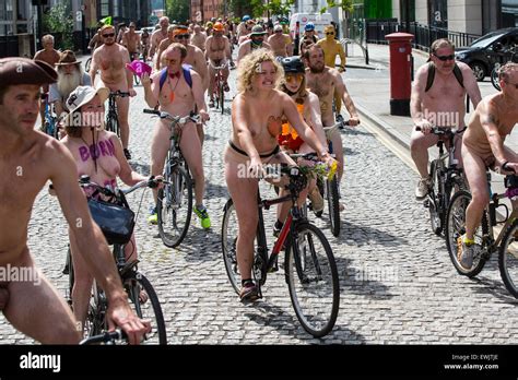 Hundreds Of Naked And Semi Naked Cyclists Rode Through Bristol City Centre Streets In Hot Sunny