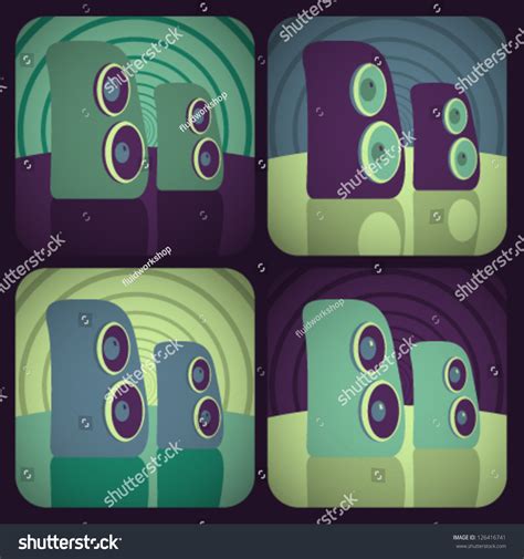 Vector Retro Loudspeakers Design Stock Vector Royalty Free 126416741