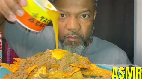 Asmr Cheesy Nachos Made With Dorito Chips Mukbang Eating Sounds No Talkingeatingsounds