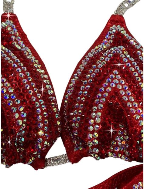 Red Crystal Bikini Figure Physique Competition Suit Philippines Ubuy