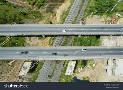 Aerial View Highway Car Road Top Stock Photo 2223844557 | Shutterstock