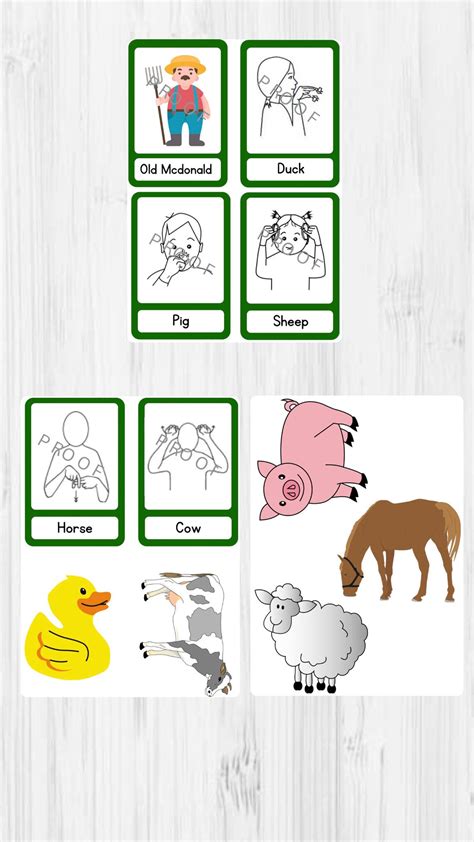 Set Of 3 Printable Nursery Rhyme Makaton Sign Flash Cards And Song