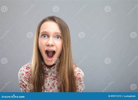 Cute Caucasian Blonde Teen Screams Stock Image Image Of Female Enchanting
