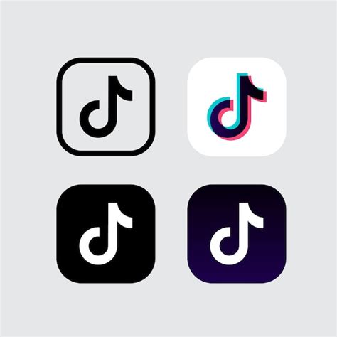 Ic Ne Du Logo Des M Dias Sociaux Tiktok Avec Variantes Vecteur Premium