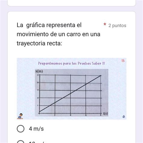 La Gr Fica Representa El Movimiento De Un Carro En Una Trayectoria