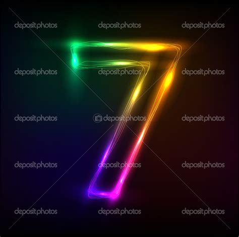 Neon number- 7 — Stock Vector © file404 #32898651