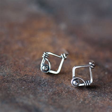 Small Unique Silver Stud Earrings Cookonstrike