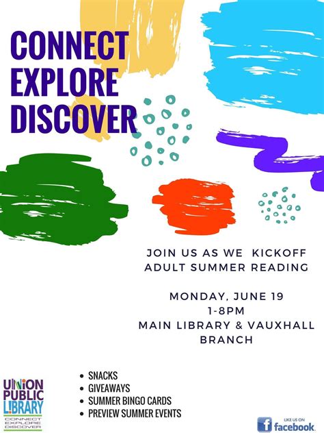 Connect Explore Discover Union S Adult Summer Reading Kickoff TAPinto