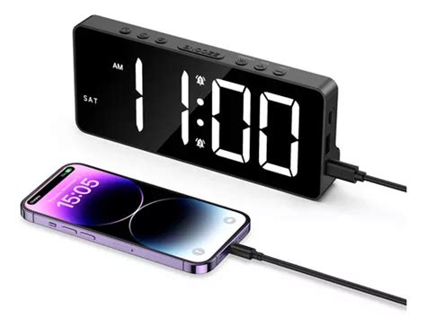 Reloj Despertador Digital De 5 Niveles De Brillo Y 3 Niveles Meses