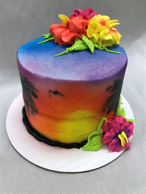 Tropical Sunset Cake 🌅 Neon Cakes Cake Design Cake