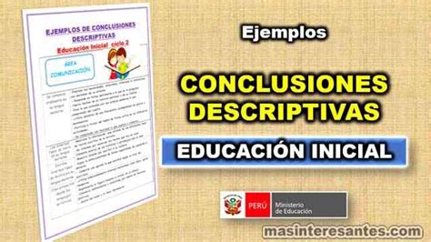 Ejemplo De Conclusiones Descriptivas Inicial