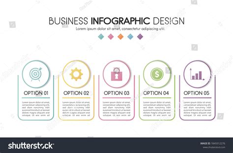 Colourful Infographic Template Steps Vector Stock Vector Royalty