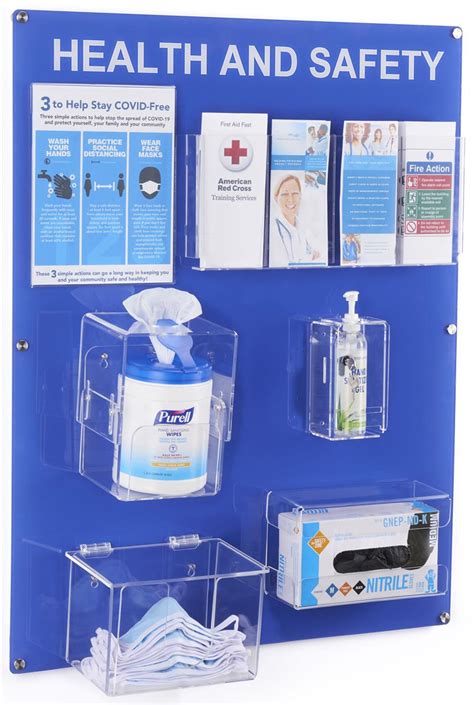 Mounted Acrylic Health And Safety Wall Board Ppe Dispensers