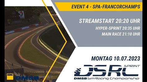 LIVE DMSB Simracing Championship Sprint Series Runde 04 Spa