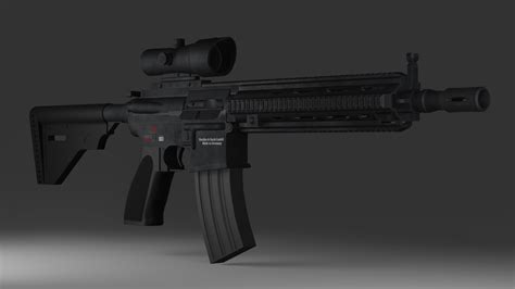 Artstation Realistic Hk416 3d Model Game Assets