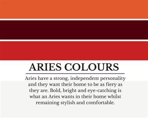 Colour Schemes To Suit ARIES & How To Use Them In Your Home | Wishing Moon