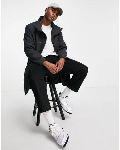 Gray Asos Coats For Men Lyst