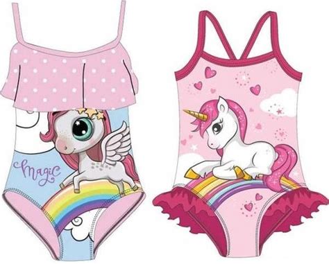 Badpak Meisjes Unicorn Bikini Zwempak Meisjes Eenhorn Kleding Valt Klein Bol