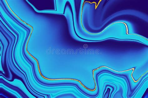 Marble Light Blue and Gold Abstract Background. Fluid Acrylic Art ...