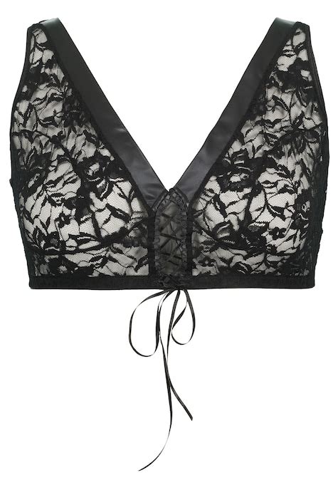 Bh Top Spitze Criss Cross Schwarz Ulla Popken