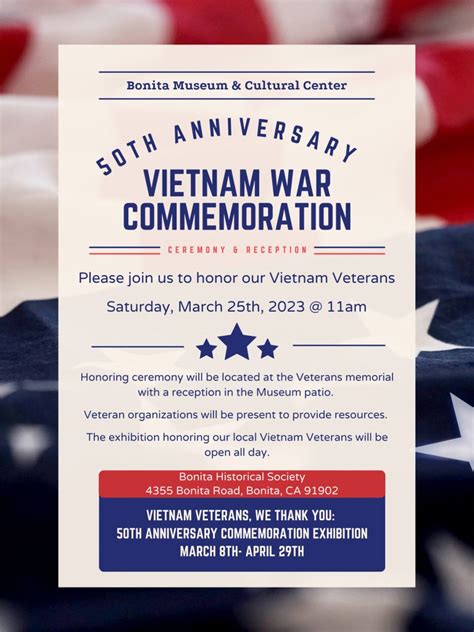 Vietnam Veterans We Thank You 50th Anniversary Commemoration Bonita