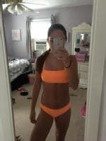 Padded Wide Straps Bandeau Bikini Set Neon Orange Bikinis M Zaful