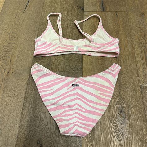This Is A Pink Stripped Tiger Print Bikini From Trian Gem