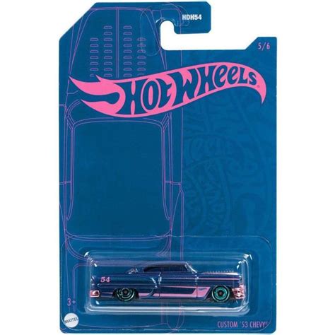 Hot Wheels Custom 53 Chevy Aniversário 54 Anos Roxo e Rosa HDH65 Carrinho de