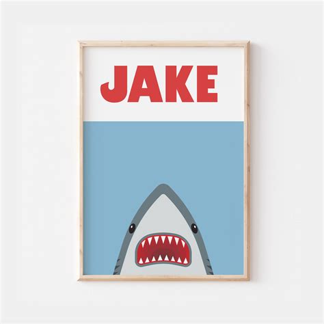 Personalised Jaws Shark Name Print – Funky Print Factory