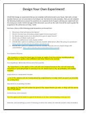 Scientific Method Project Assigned Docx Design Your Own Experiment