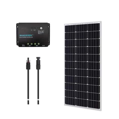 Renogy 100 Watt 12V Monocrystalline Solar Panel Off Grid Bundle Kit