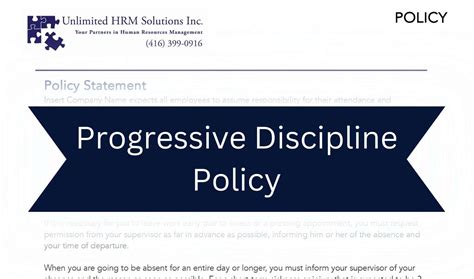 Progressive Discipline Policy Unlimited HRM Solutions Inc