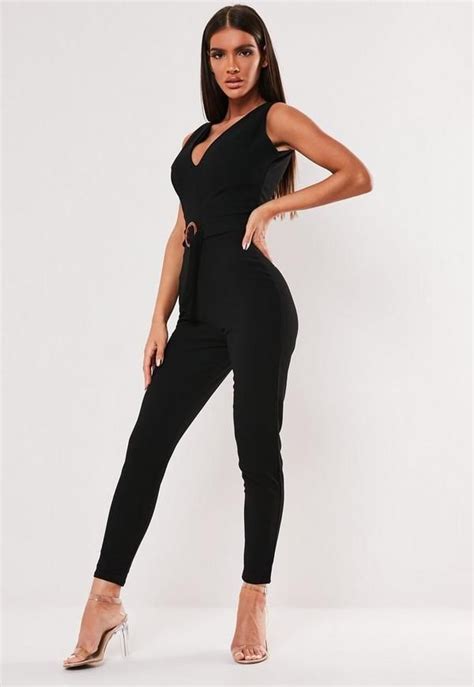 Black Ruched Bandeau Unitard Jumpsuit Missguided Fancy Jumpsuit