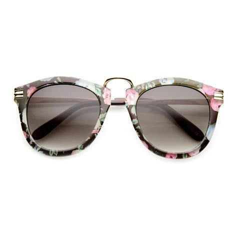 Womens Oversize Fashion Floral Print Round P3 Sunglasses 9602 P3 Sunglasses Oversize Fashion