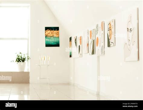 Interior of modern art gallery Stock Photo - Alamy