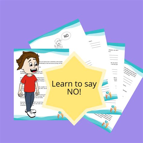 Learn To Say No Worksheets To Teach Children Self Assertion And